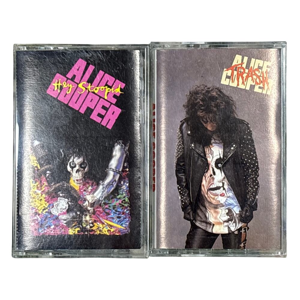 Alice Cooper Cassette tape bundle Hey Stoopid & Trash Epic Records 80s 90s Metal